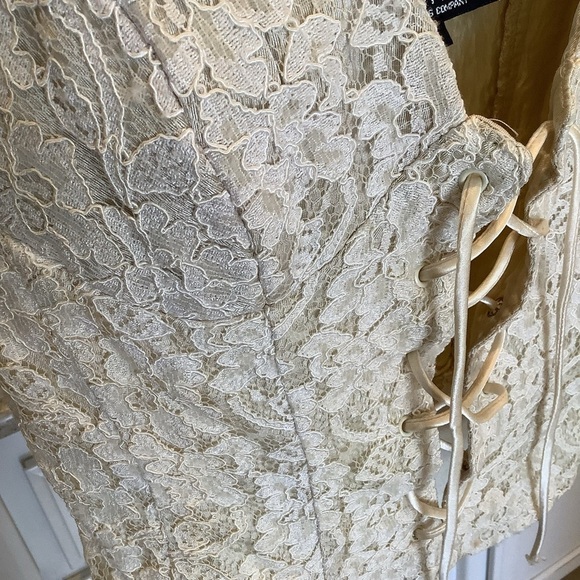 Rampage Corset Lace Crop Top Y2K Cream - Picture 3 of 9